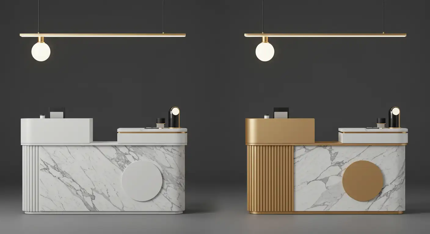 Sentuhan Mewah Marmer dan Aksen Emas untuk Kesan Premium