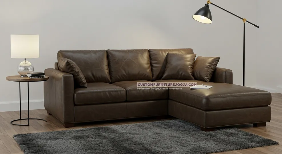 Jasa pembuatan l shape sofa custom berkualitas di Jogja