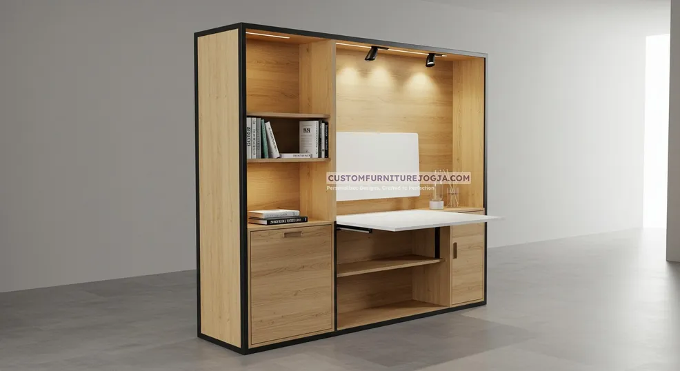 Jasa pembuatan rak cabinet custom berkualitas di Jogja