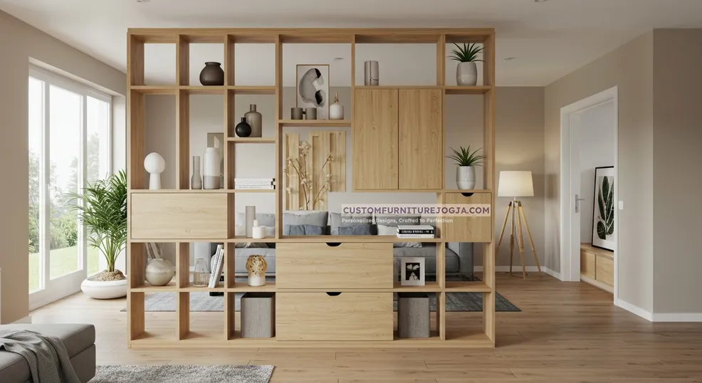 Jasa pembuatan rak partisi custom berkualitas di Jogja